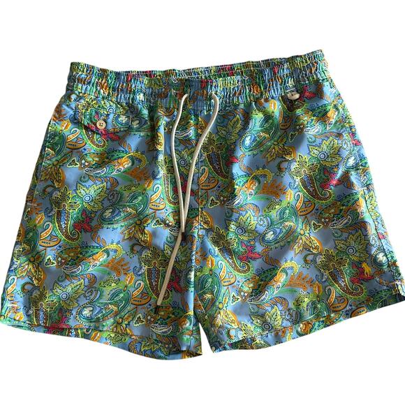 Polo Ralph Lauren Multicolored, Paisley Print, Swim Trunks- L - Picture 1 of 11